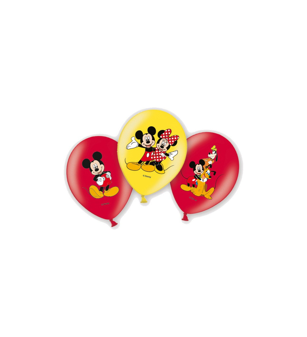 Latexové balónky 27,5 cm Mickey mouse club, 6 ks