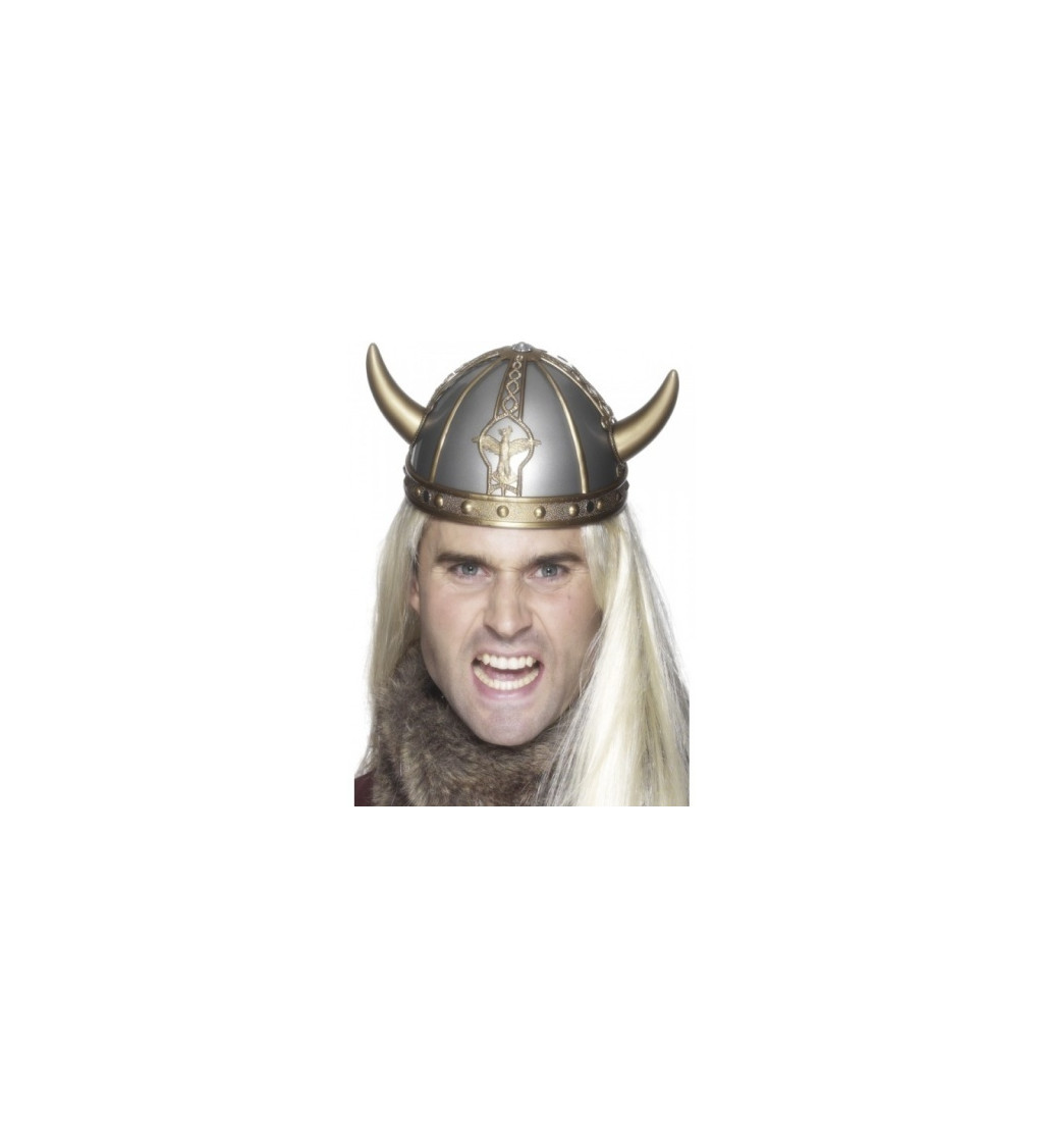 Vikingská helma - stříbrná