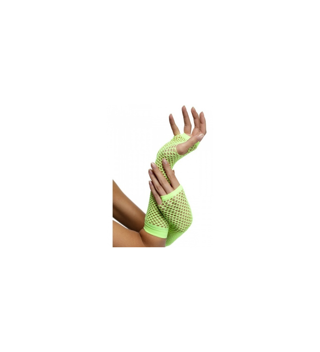 Dlouhé síťované rukavice - zelené