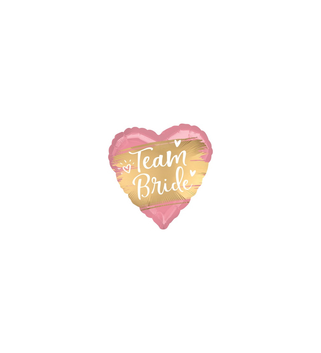 Fóliový růžový balónek - team bride