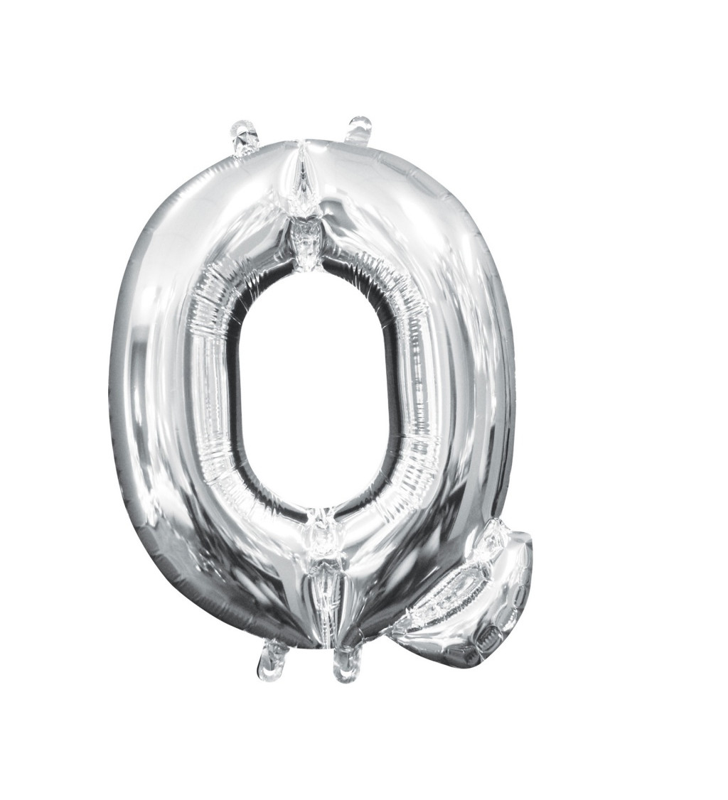 Stříbrný mini balónek Q