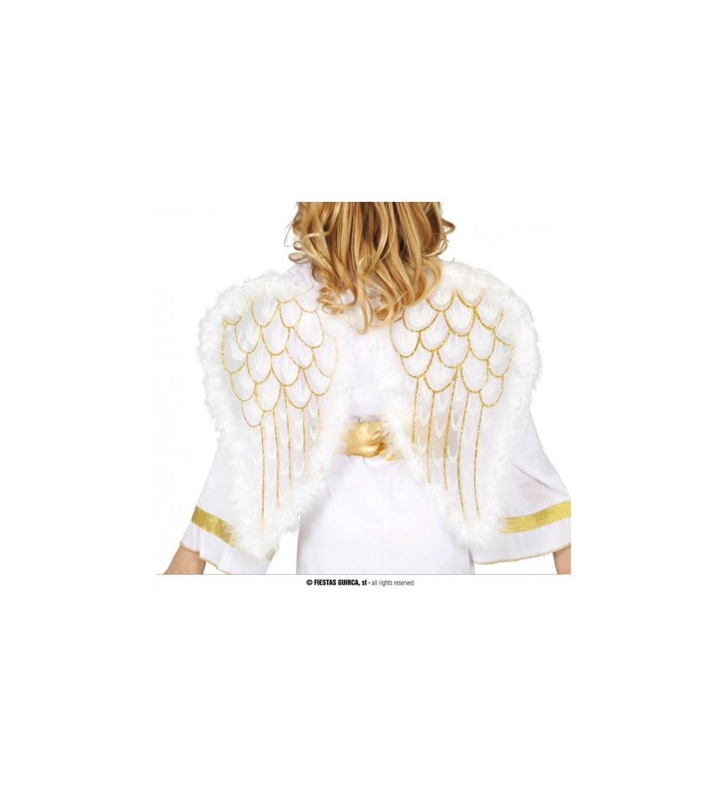Dětská bílo-zlatá andělská křídla