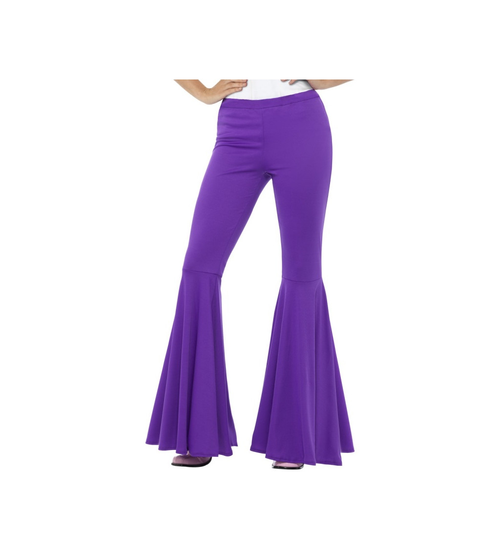 Dámské kalhoty do zvonu - fialové