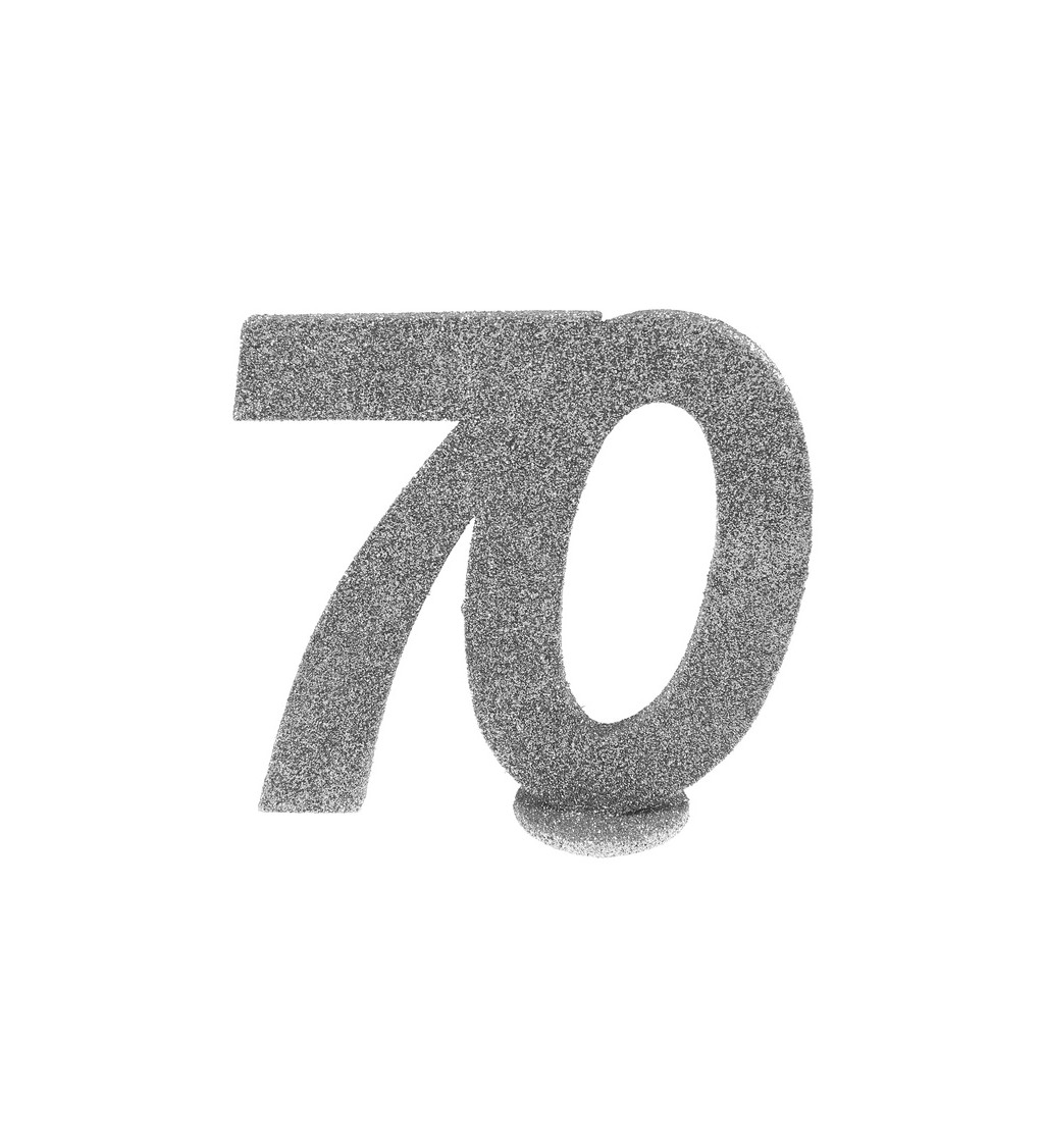 Číslo 70 - stříbrná dekorace