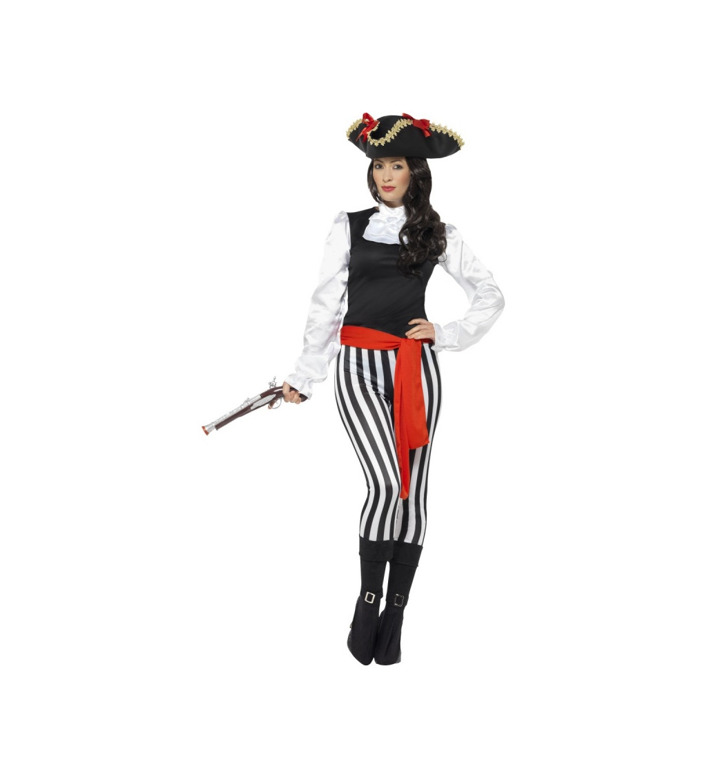 Dámský kostým - pirátka- pruhované kalhoty