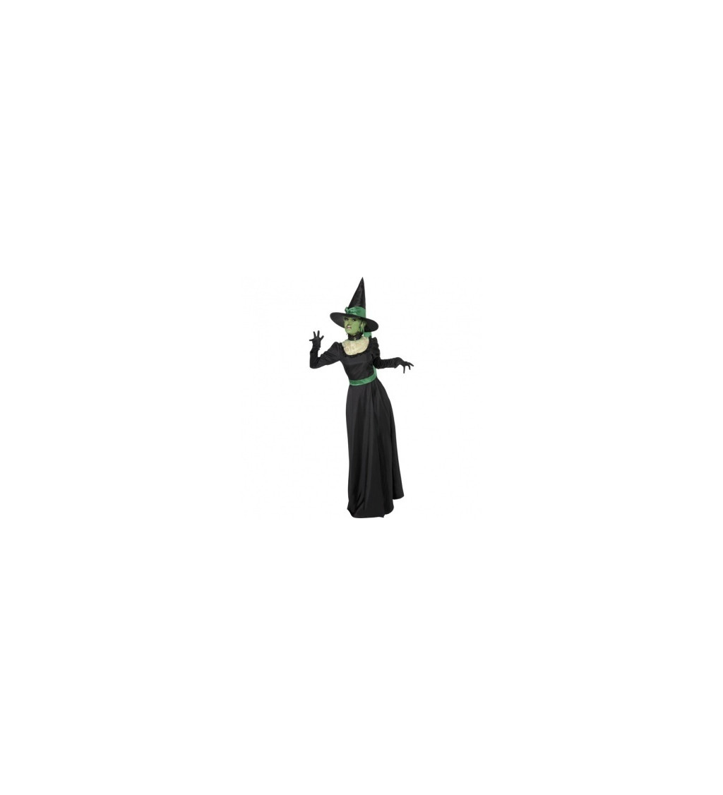 Dámský kostým -  Čarodějnice - zelený