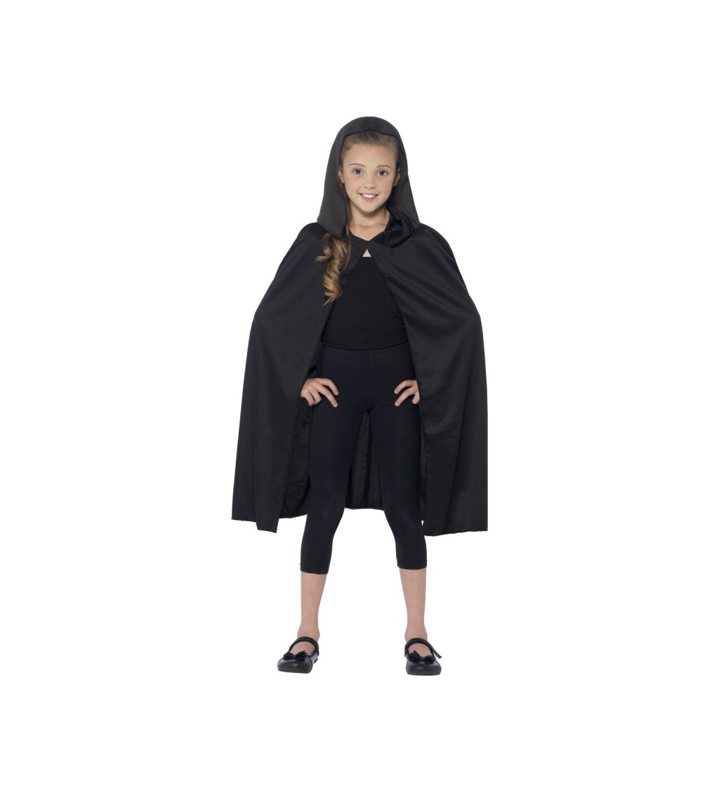 Dětský plášť s kapucí - černý, unisex