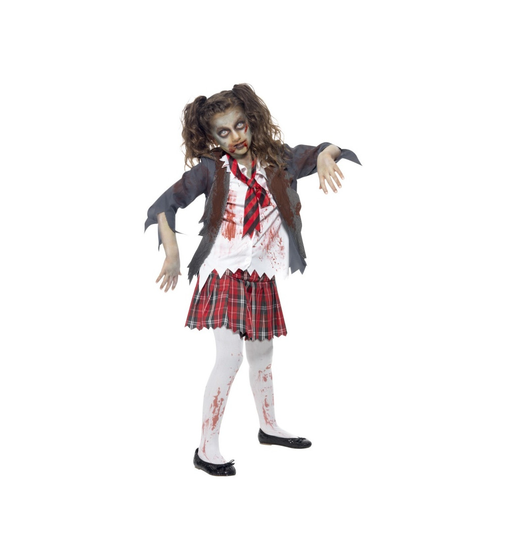 Dětský kostým - Zombie školačka