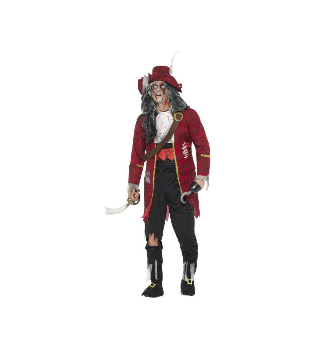 Pánský kostým - zombie pirát - kapitán