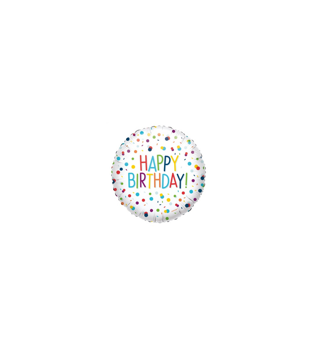 Fóliový balónek s nápisem Happy birthday