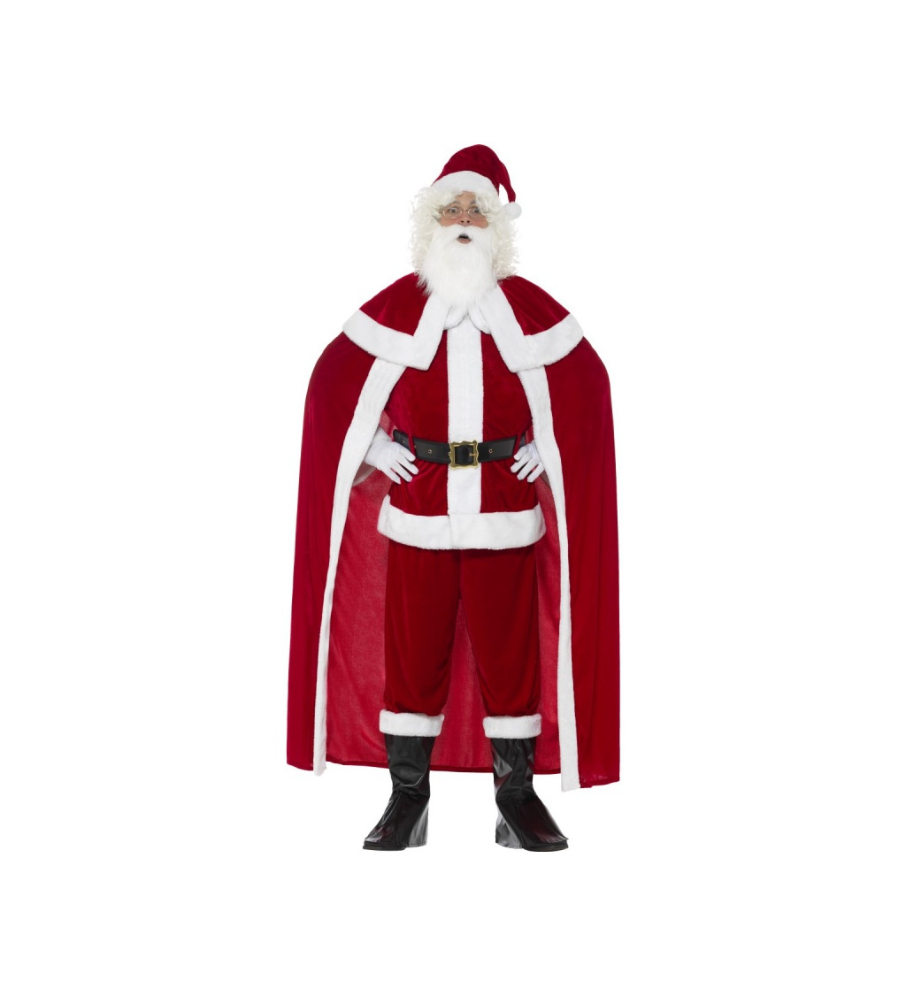Pánský kostým - Santa s pláštěm - plyšový