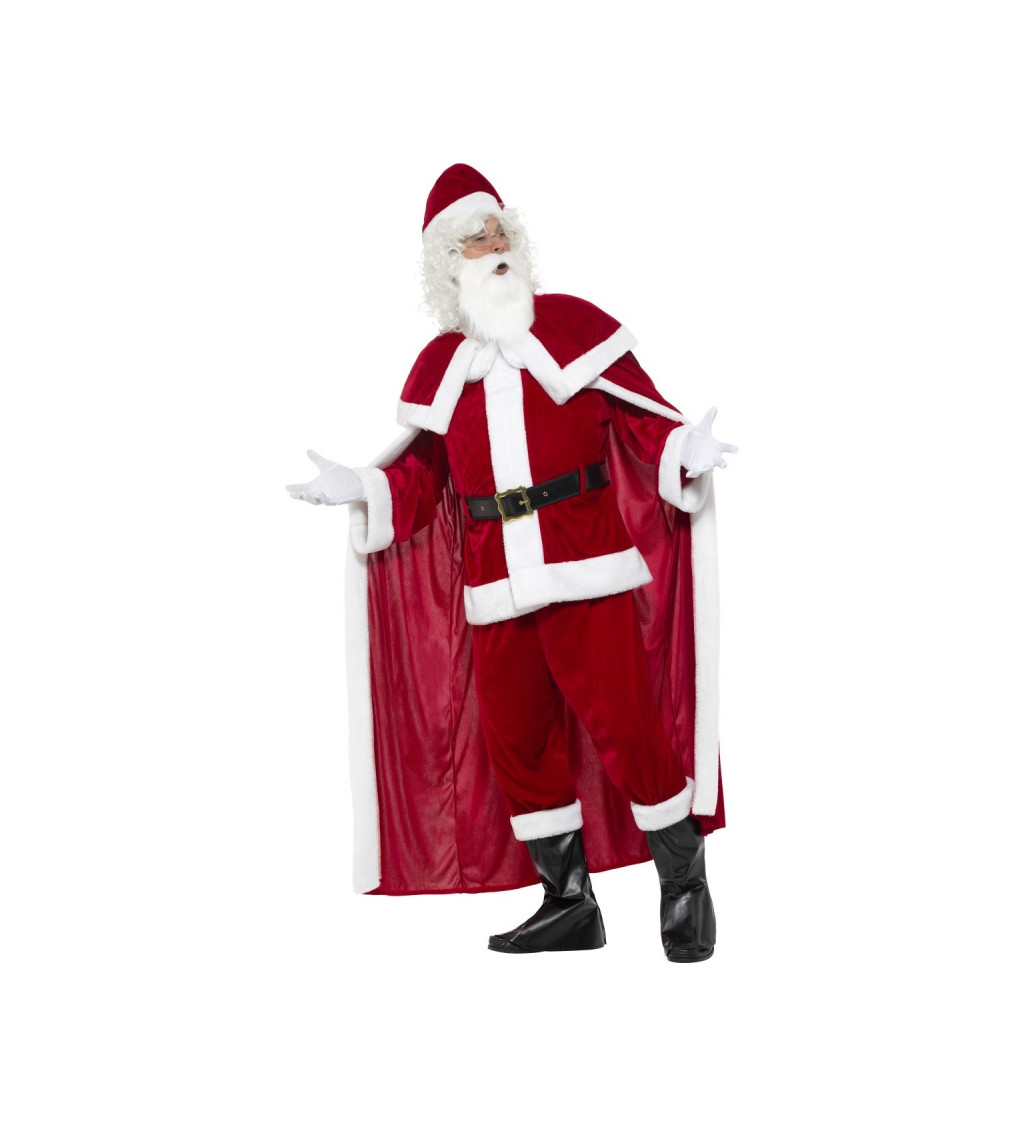 Pánský kostým - Santa s pláštěm - plyšový