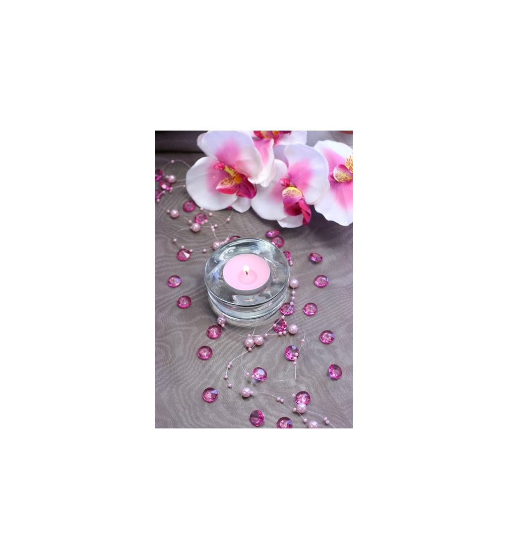 Růžové konfety - diamanty