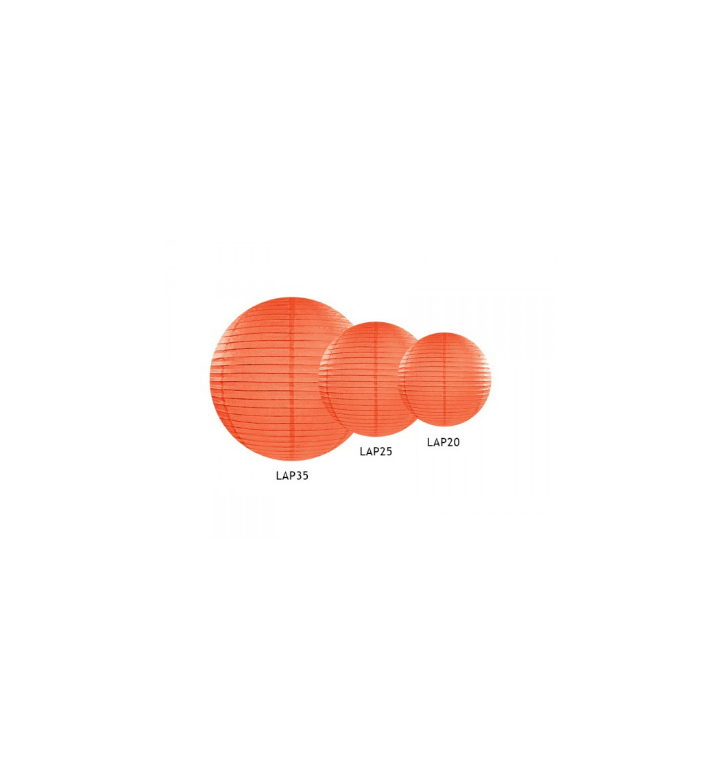 Oranžový lampión - koule 35 cm