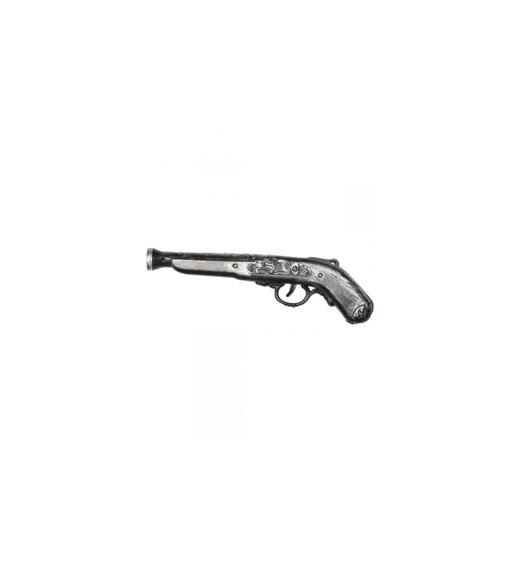 Prátská pistole ve stříbrné barvě