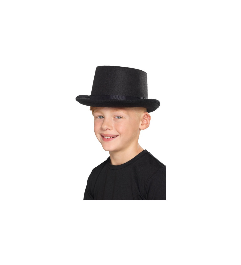 Dětský černý klobouk - cylindr