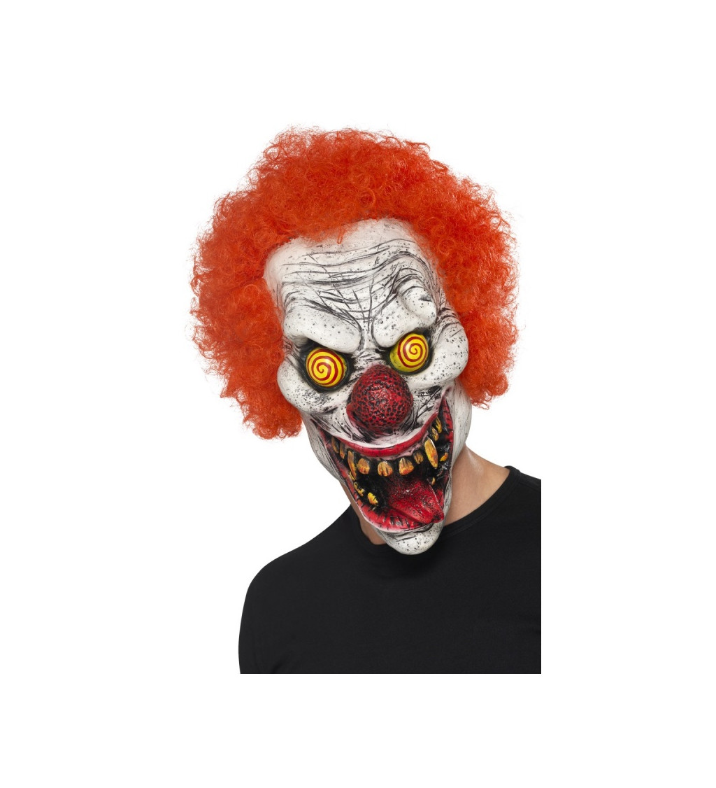 Halloweenská maska krvelačného klauna - latexová