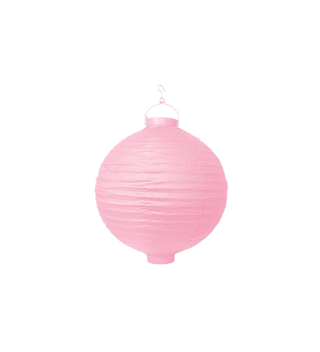 Papírový lampión - světle růžový