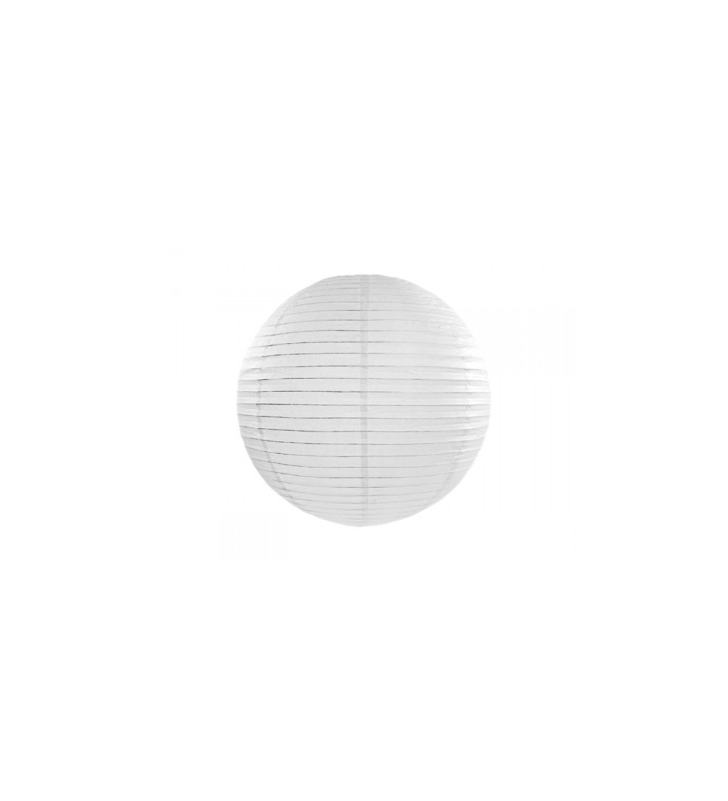 Bílý lampión - koule 55 cm