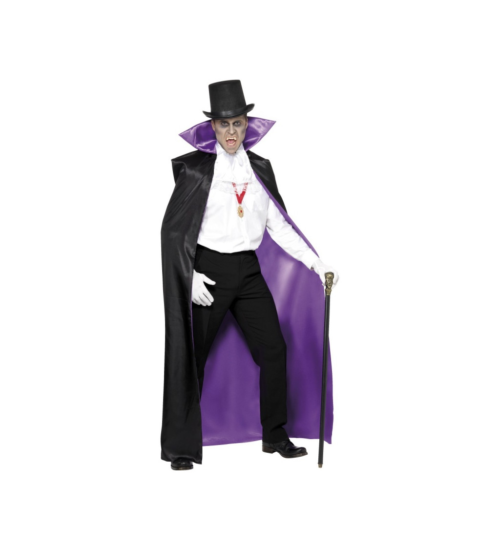 Pánský kostým - Upír - plášť- černo-fialový