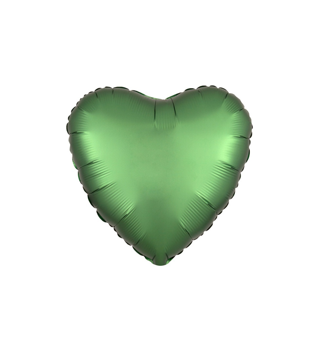 Srdíčkový fóliový balónek smaragdový