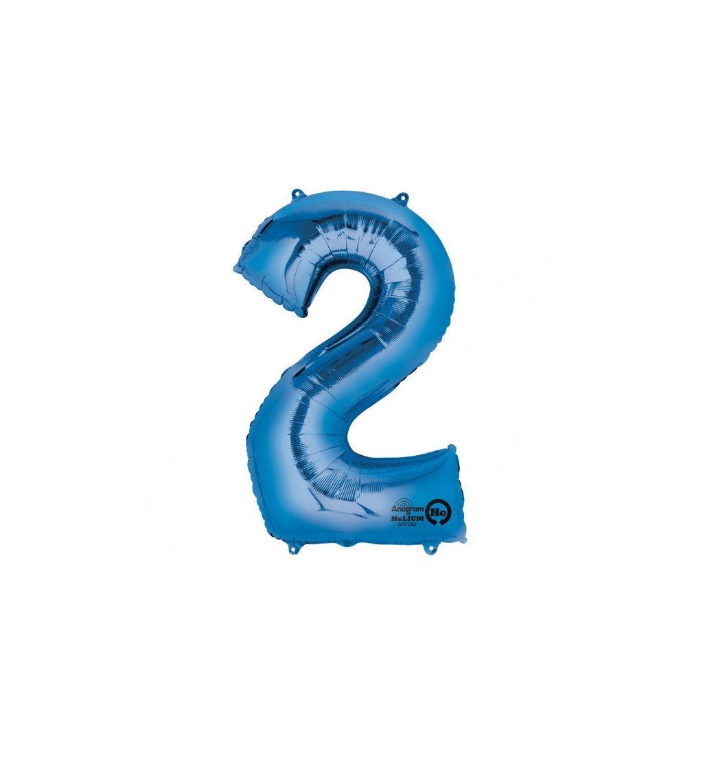 Modrý fóliový balónek - číslo 2