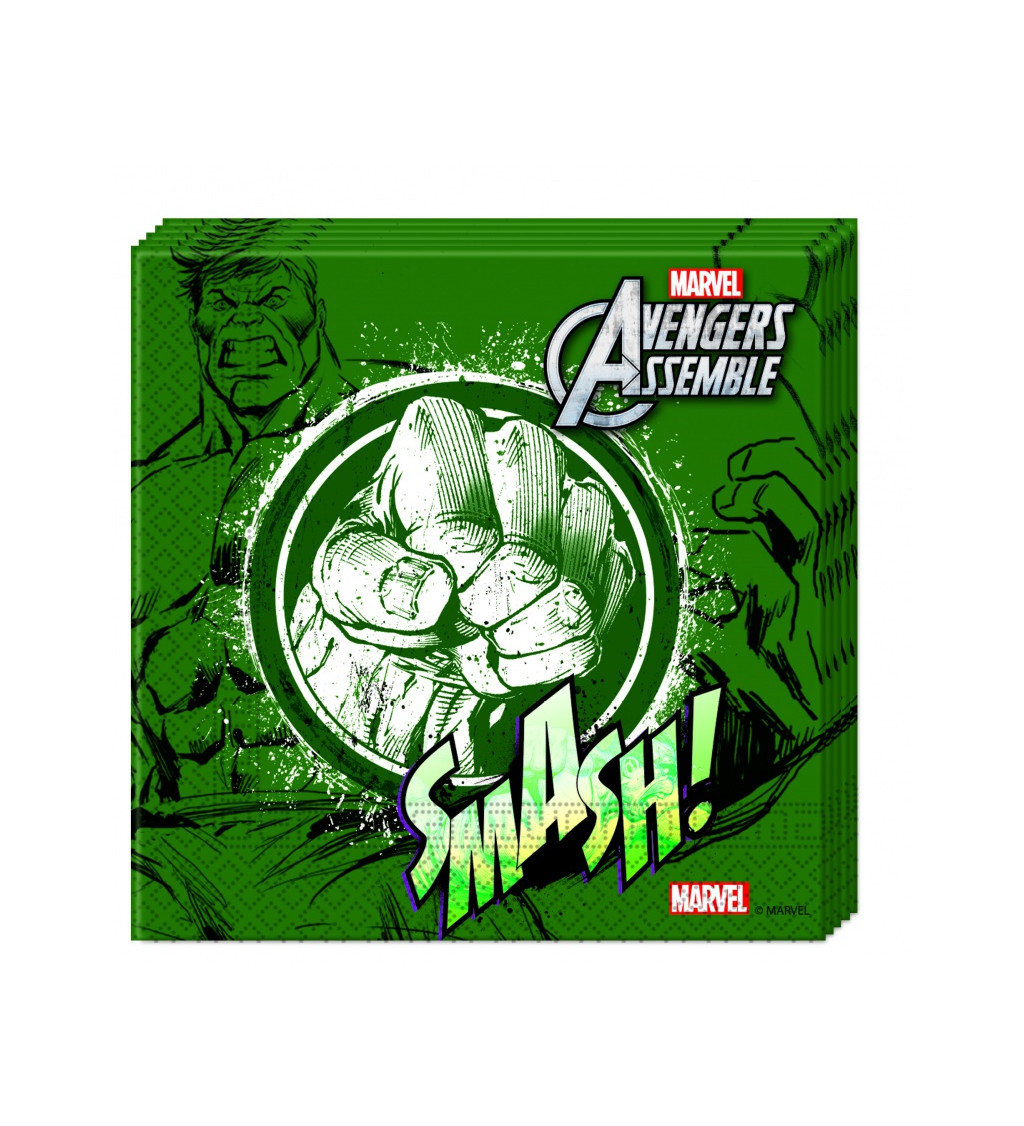 Papírové ubrousky Avengers - Hulk