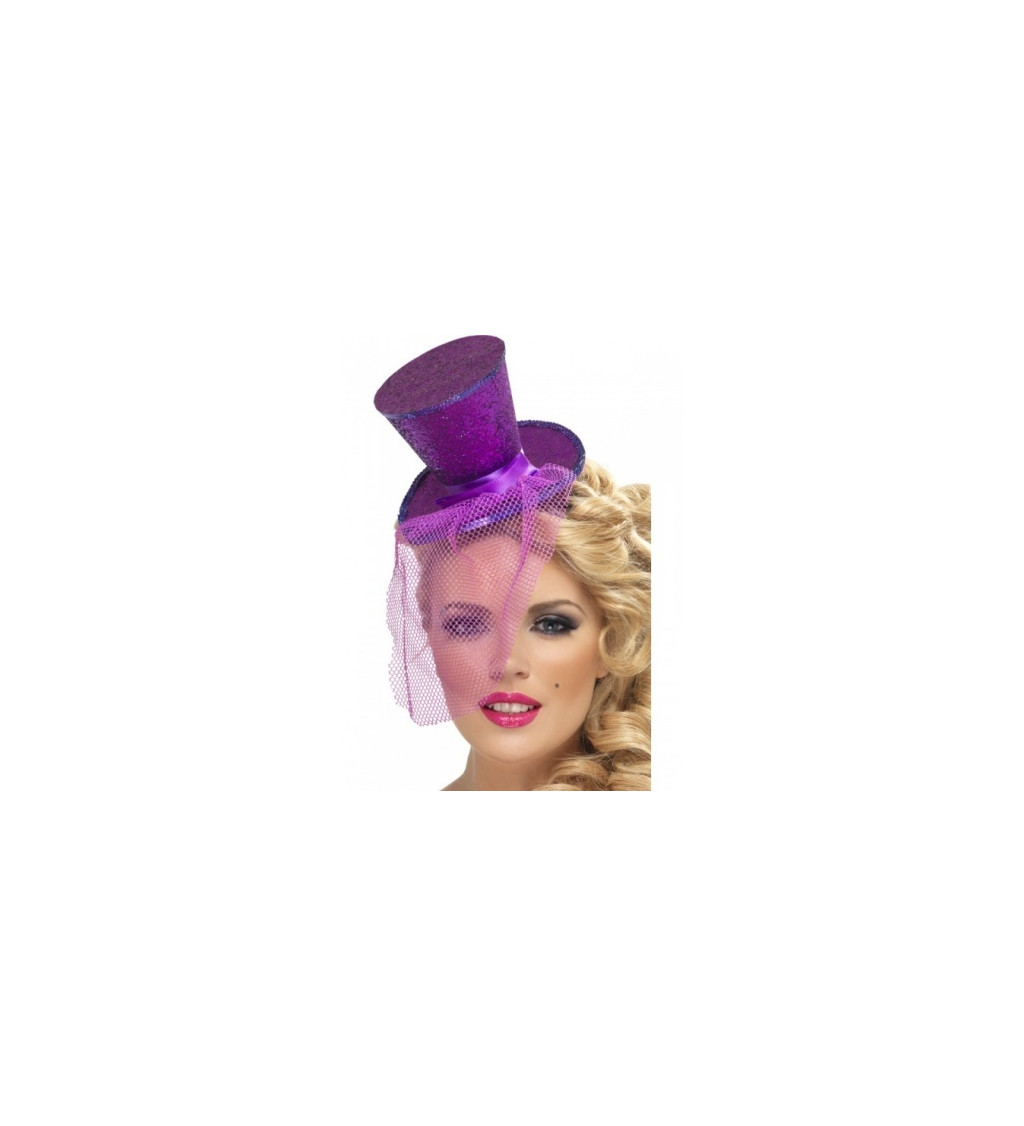 Třpytivý klobouček - fialový