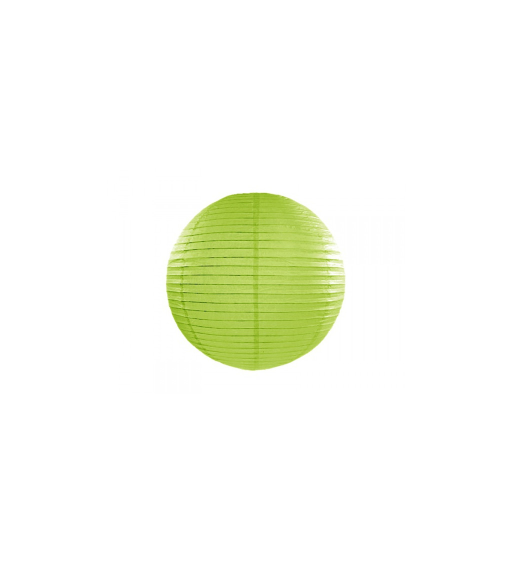 Světle zelený lampión - koule 35 cm