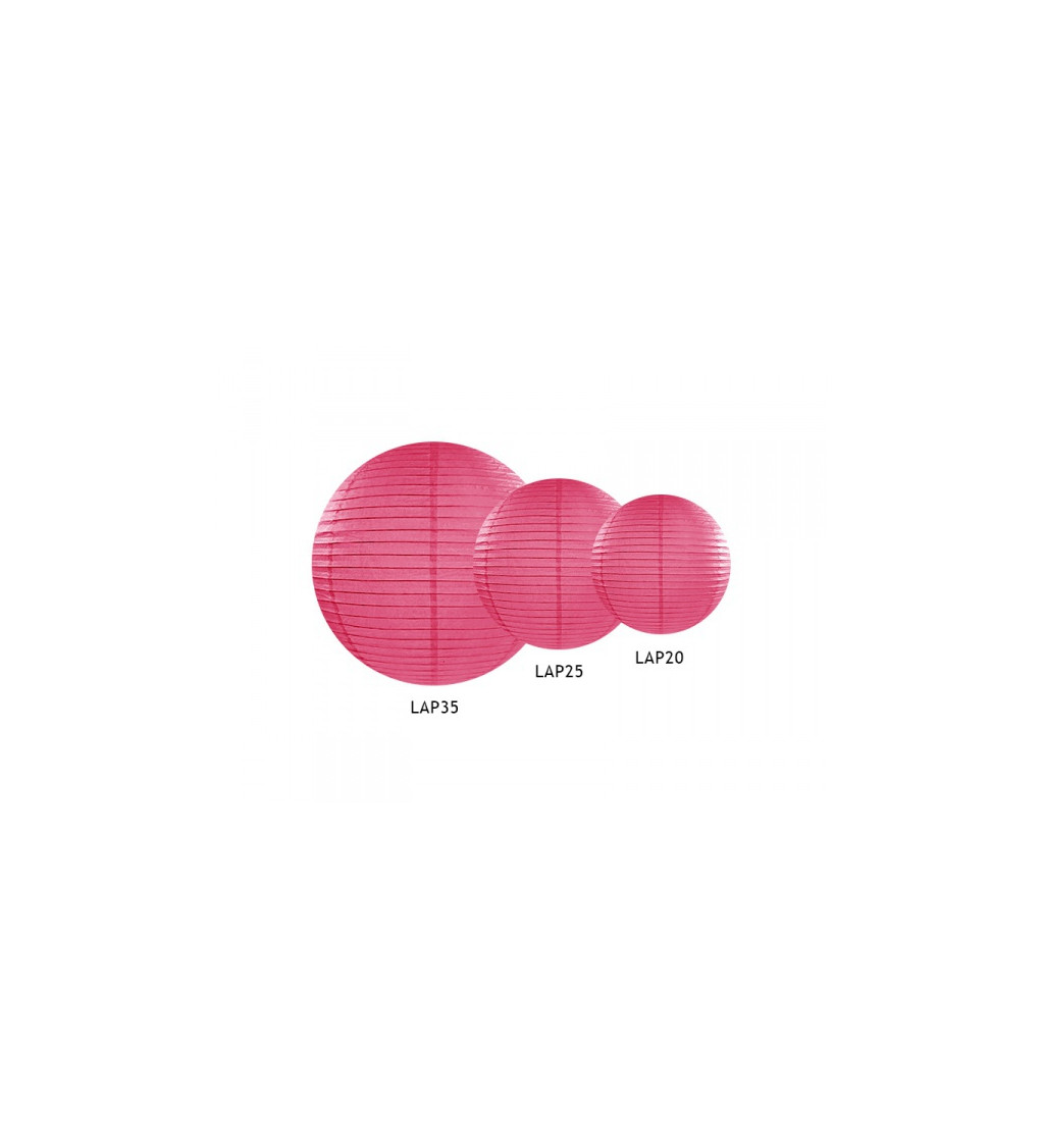 Růžový lampión - koule 35 cm