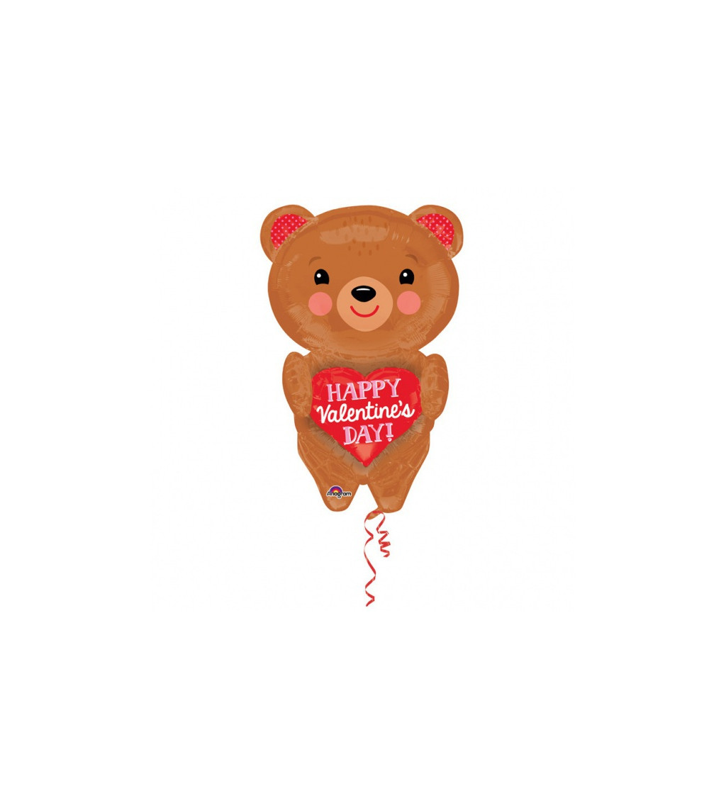 Fóliový balónek - Valentýnský medvídek