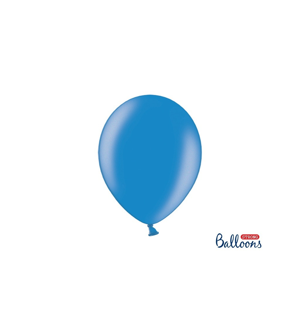Balónek metalický - modrý - 10 ks