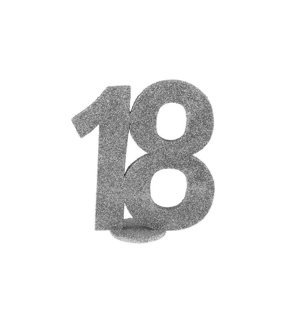Číslo 18 - stříbrná dekorace