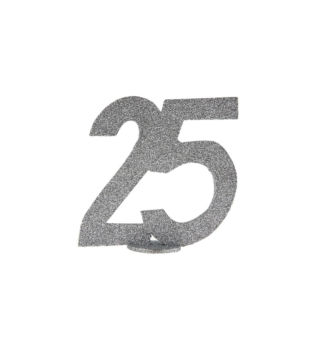 Číslo 25 - stříbrná dekorace
