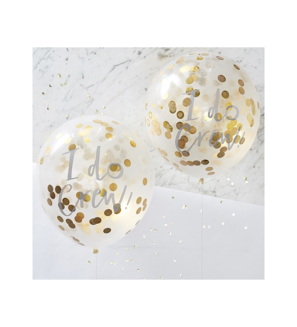Latexové balónky zlaté konfety, 5 ks