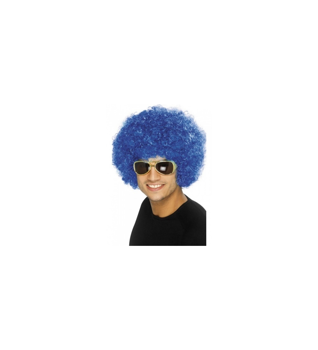 Afro paruka - modrá