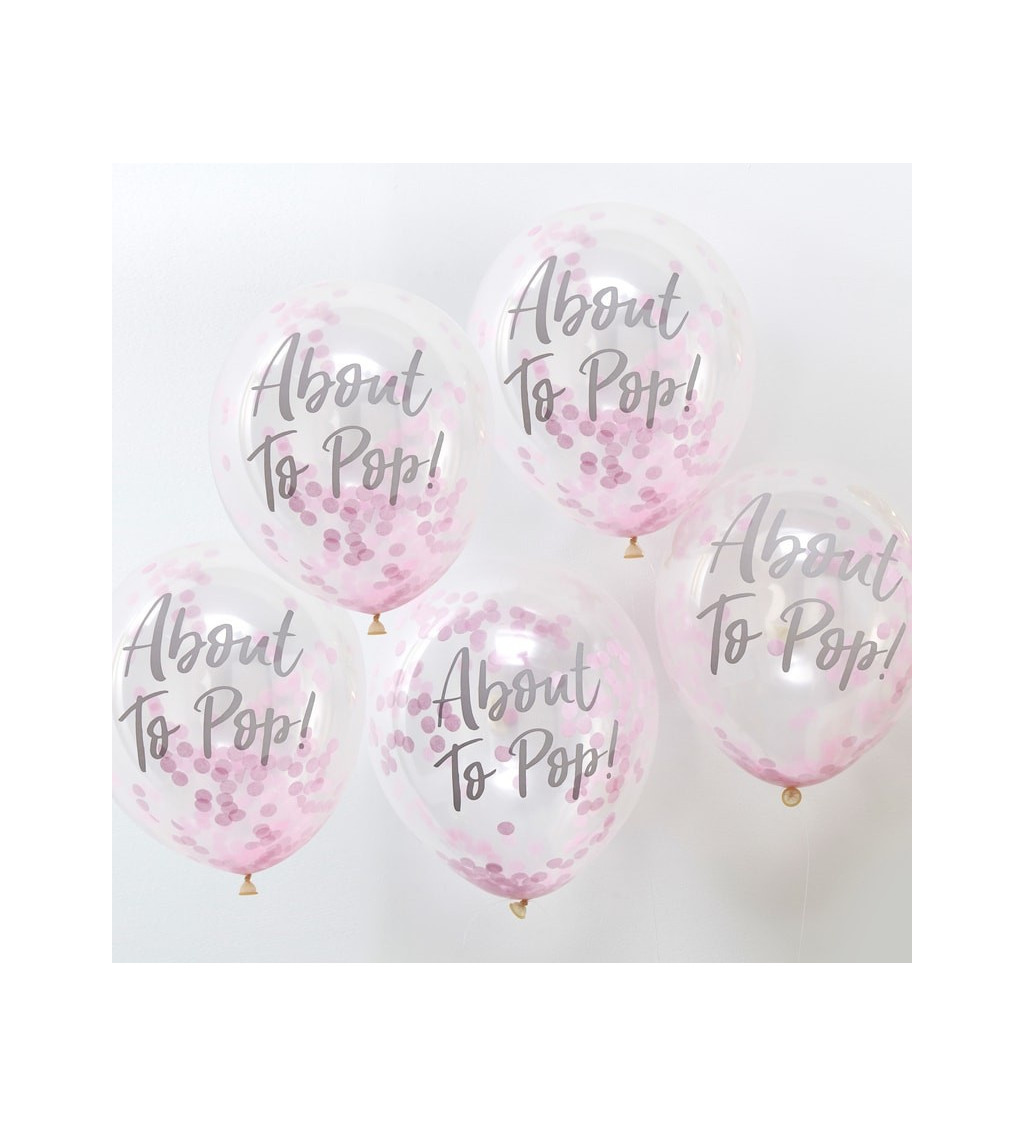 Latexové balónky růžové konfety, 5 ks