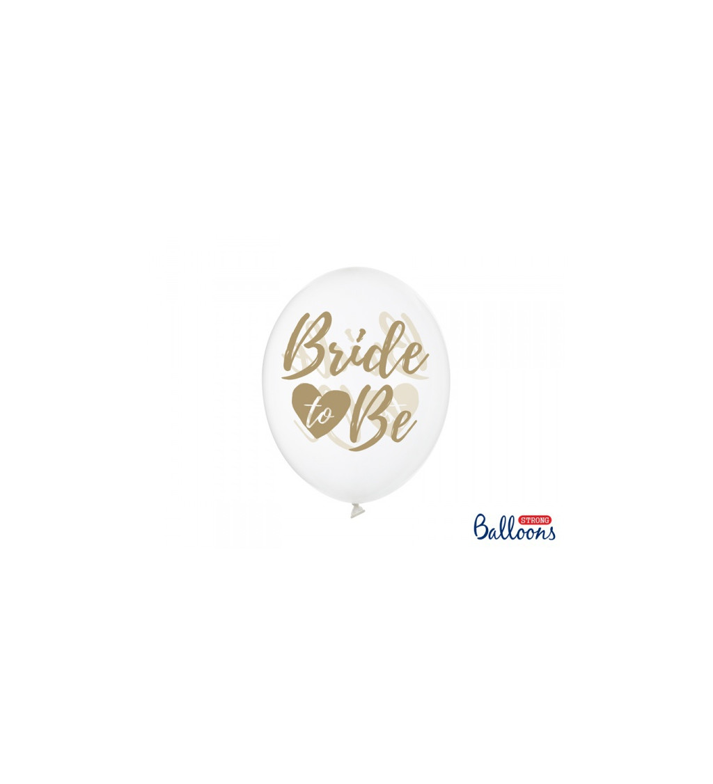Latexové balónky 30 cm bílé Bride to be, 6 ks
