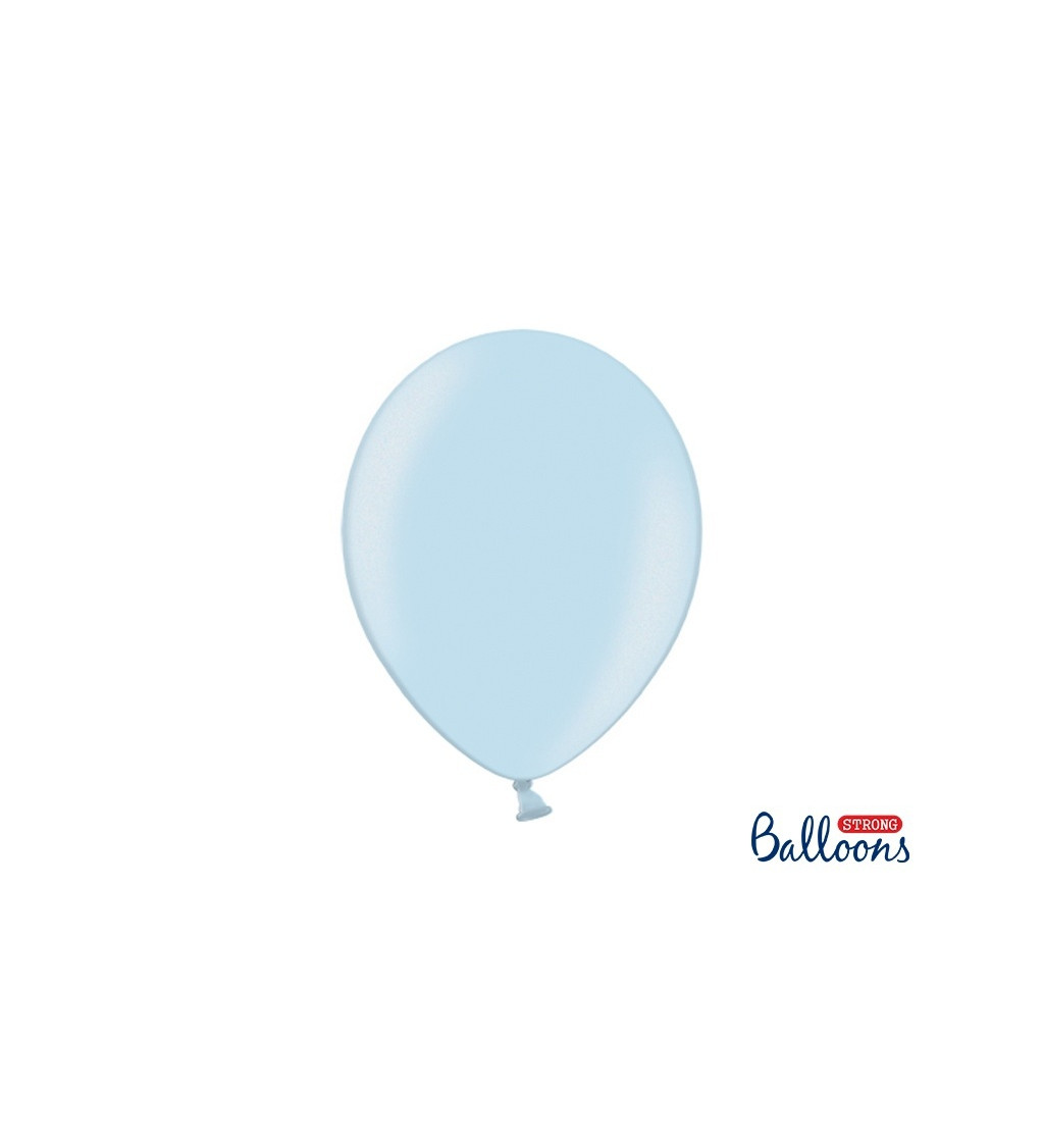 Latexové balónky 30 cm metalické, světle modré, 10 ks