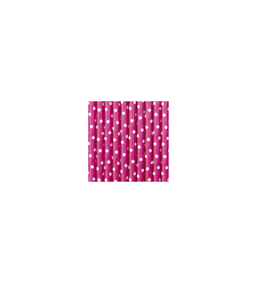 Brčka - tmavě růžové s puntíky