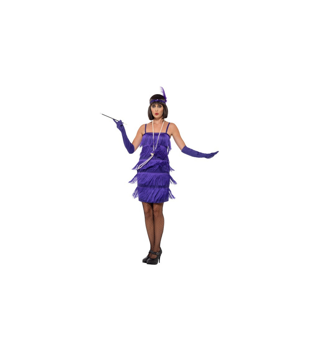 Dámský kostým - Prohibice s třásněmi fialové