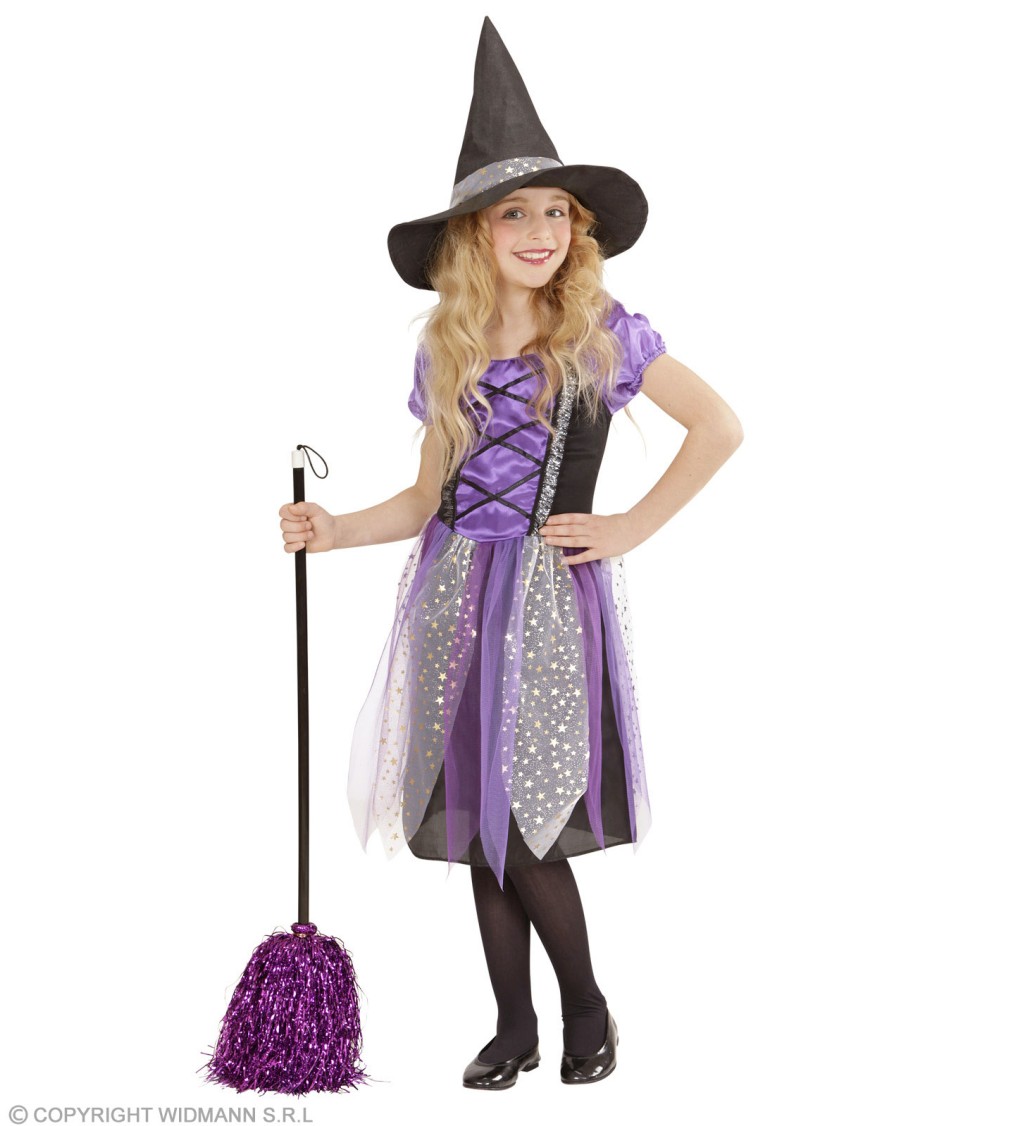 Dětský kostým - malá čarodějnice - fialová