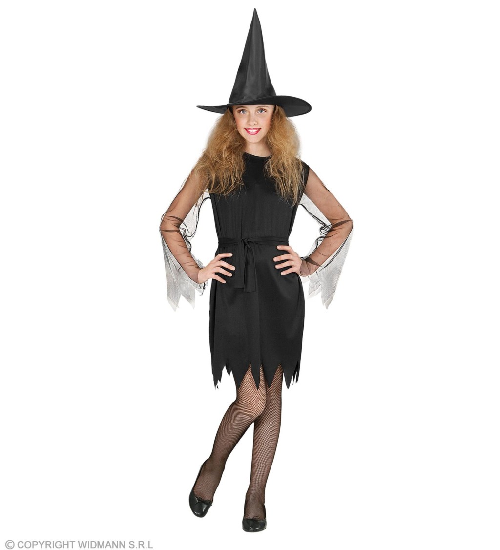 Dětský kostým halloween Čarodějka černá
