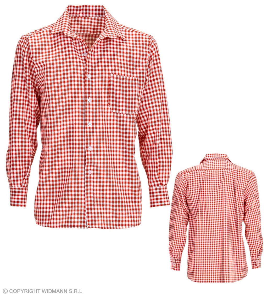 Bavorská košile - červeno-bílá