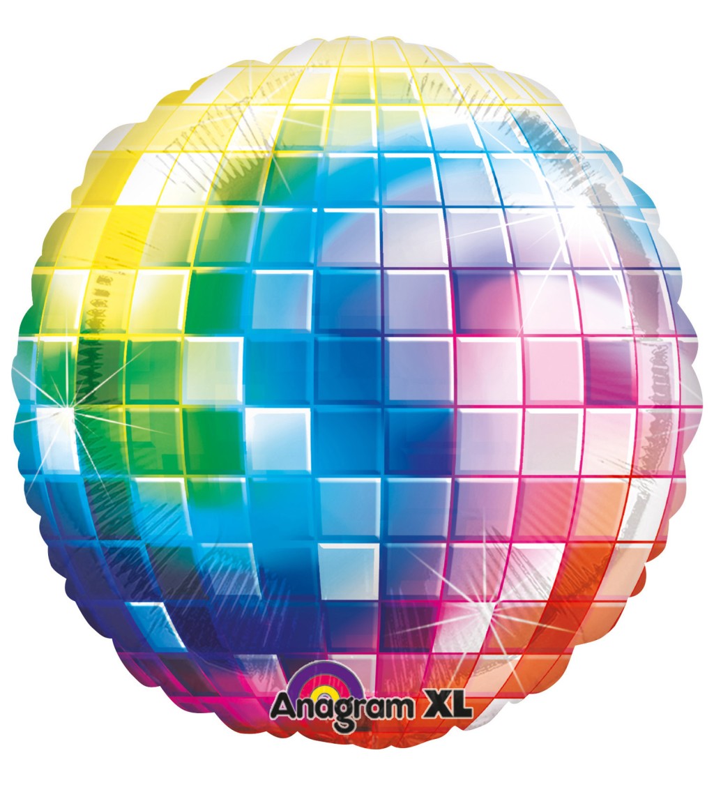Fóliový balónek barevný - disco koule