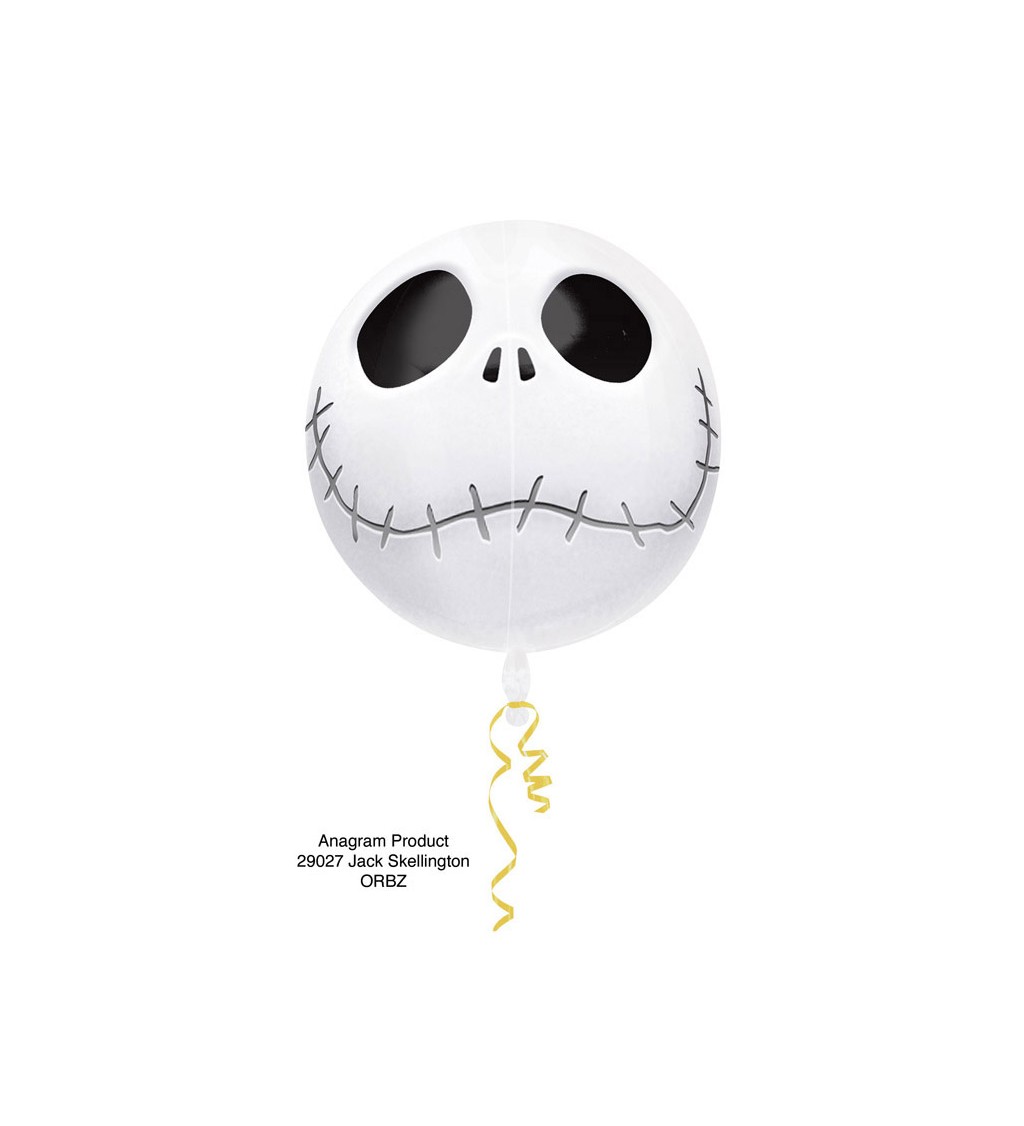 Fóliový balónek - bílá lebka