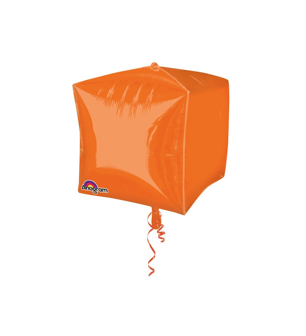 Fóliový balónek Kostka - oranžový