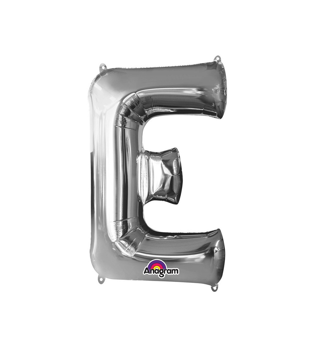 Fóliový balónek E, stříbrný