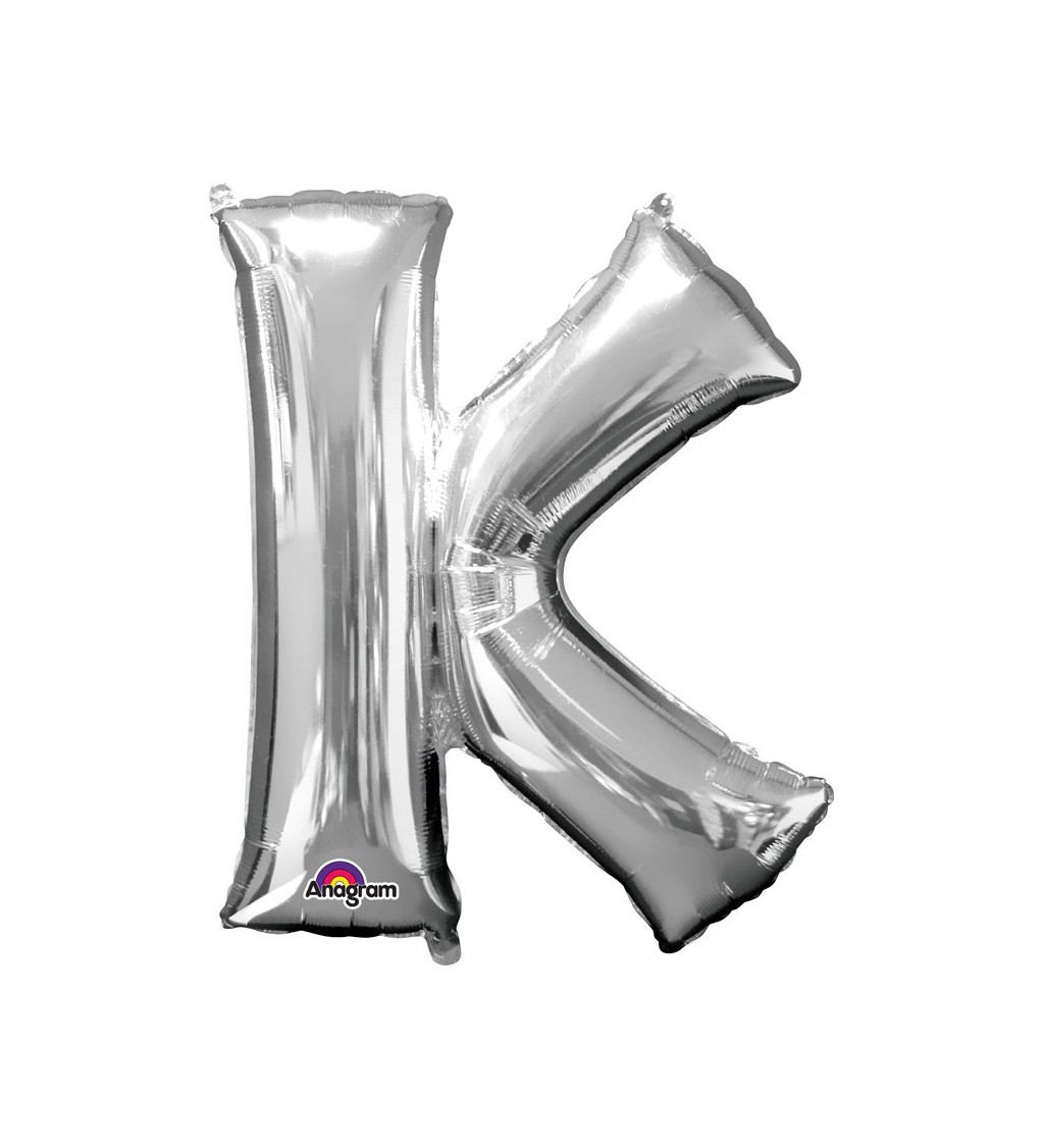 Fóliový balónek Stříbrný K