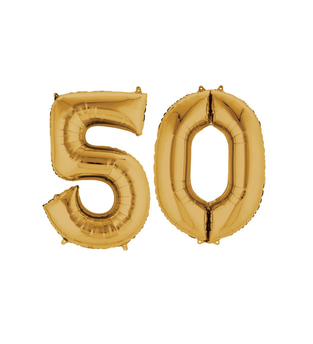 Fóliový balónek - zlaté číslo 50